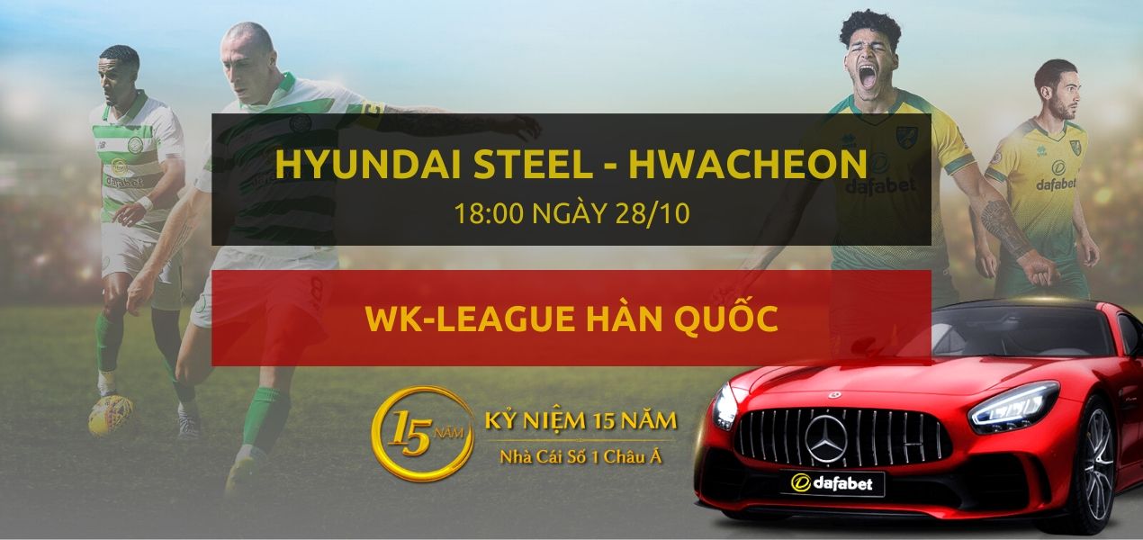 Kèo bóng đá: Hyundai Steel - Hwacheon Kspo FC (17h00 ngày 28/10)