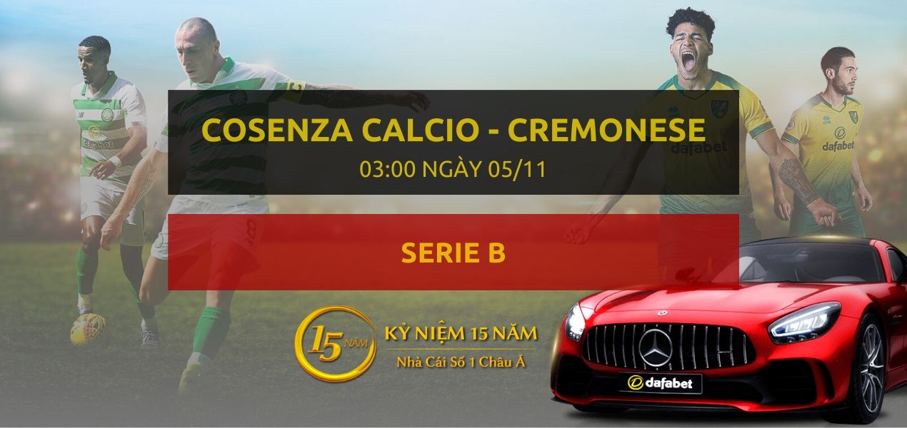 Kèo bóng đá: Nuova Cosenza Calcio - US Cremonese (03h00 ngày 05/11)